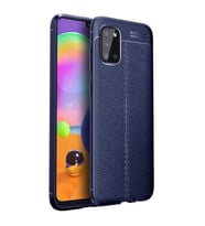 Samsung Galaxy A31 Kılıf Esnek Pu-Deri Leather-Pu Serisi Protected Case (Lacivert)