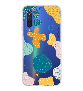 Xiaomi Mi 9 Se Uyumlu Kapak Geometrik Şekiller Tasarımlı Şeffaf Silikon Kılıf