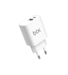 Bix Çift Portlu Typ-c 20wpd + Usb-a 18w Qc Girişli Hızlı Şarj Adaptörü (Beyaz)
