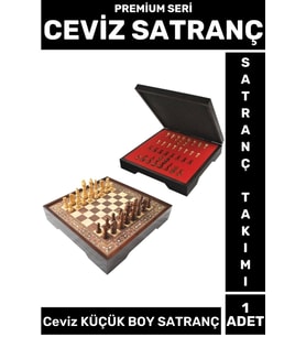 Premium Seri Aile Ev Arkadaş Zeka Strateji Beceri Geliştirici CEVİZ Küçük Boy SATRANÇ Takımı