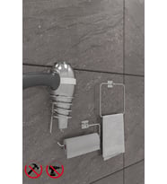 Scilla Kare Krom 3'lü Yapışkanlı Banyo Seti Kare Havluluk, Solo Havluluk, Kare Fön Makinesi Askısı