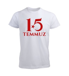 15 Temmuz Tişörtü (Düz Beyaz)