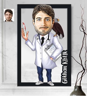 Kişiye Özel 3D  Ahşap Tablo Cerrah Doktor Erkek 30x40 -3