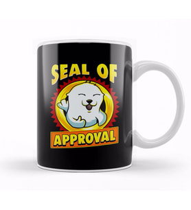 Cute & Funny Seal Of Approval Baby Seal Cub Pun Kupa Bardak Porselen