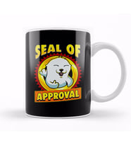 Cute & Funny Seal Of Approval Baby Seal Cub Pun Kupa Bardak Porselen