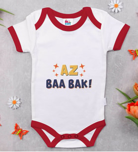 BK Kids Az Baa Bak Tasarımlı Kırmızı Bebek Body Zıbın-1