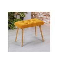 Gürgen Retro Ahşap Ayaklı Handmade Pofidik Puf Bench Koltuk