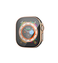 Uray store Apple Watch Ultra 49mm Legend Camlı Kasa Ekran Koruyucu - Siyah-Gold
