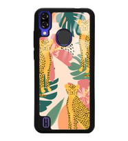 Reeder P13 Blue Uyumlu Çiçekli Leopar Tasarımlı Glossy Telefon Kılıfı