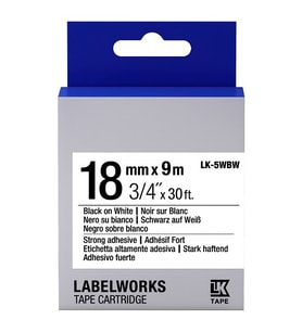 Tonersepeti Epson LK-5WBW- C53S655012 Muadil Güçlü Yapışkanlı Etiket Kartuşu Siyah Beyaz 18 mm