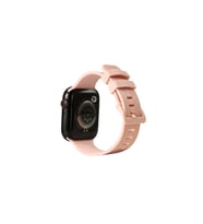 Apple Watch 44mm Uyumlu Kordon Silikon Yumuşak Esnek Sportif KRD-23 Kayış (Pembe)