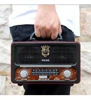 M-111BT Retro Bluetooth Taşınabilir Masaüstü Radyo Kartı Çalar FM Vintage Radyo USB TF Kart AUX LED