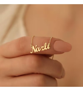 Kişiye Özel 925 Ayar Gümüş Minimal Şık İsim Kolye (Gold)