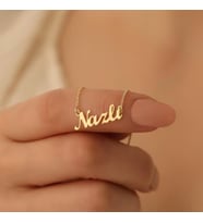 Kişiye Özel 925 Ayar Gümüş Minimal Şık İsim Kolye (Gold)