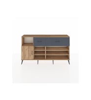 Arges Konsol 6 Raflı 2 Çekmeceli Tek Kapaklı  176x30x99 Çam-Çam/Antrasit
