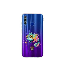 Honor 20 Lite ile Uyumlu Splash Bukalemun Tasarımlı Şeffaf Silikon Kılıf