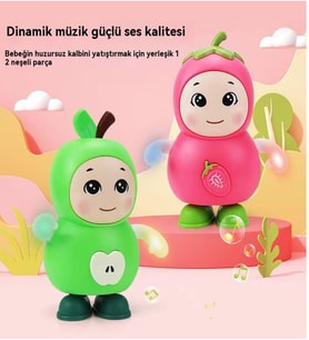 Işıklı ve Müzikli Danseden Çilek Figür Oyuncak – 17 cm (Kırmızı)