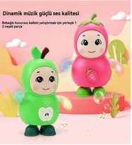 Işıklı ve Müzikli Danseden Çilek Figür Oyuncak – 17 cm (Kırmızı)