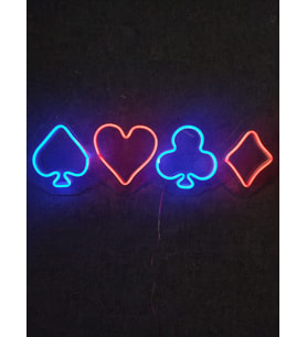 İskambil-Poker Neon Şekiller Neon Tabela dekoratif neon aydınlatma