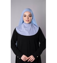Bebe Mavisi Pratik Hazır Geçmeli Şal Şifon Kumaş Hijab Bone 3009_11