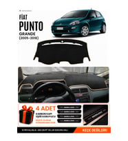 FIAT PUNTO GRANDE (2005-2018) Uyumlu Torpido Örtüsü Torpido Kılıfı - Siyah Bej