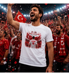 BK Gift Kişiye Özel Türkiye Taraftar Temalı 2026 Dünya Kupası Tasarımlı Tişört-2, Tek Yürek Milli Takım Ruhu