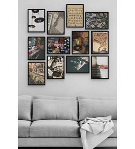 Music 12 Parça Ahşap Mdf Tablo Zlltb332