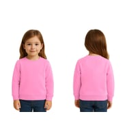Unisex Düz Baskısız Çocuk Sweatshirt  3 İplik Şardonlu Kumaş (Pembe)
