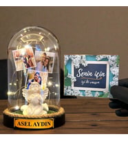 Sizlere Özel Tasarlanacak Led Işıklı Fanus Hediyesi Kişiye Özel Premium Hediye (Model 2)