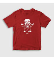 Presmono Unisex Çocuk Kırmızı Sans Undertale T-Shirt 32530tt (Kırmızı)