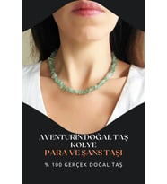 Nelleovana Aventurin Doğal Taş Kolye ( Para , Bolluk Ve Şans ) Aa Kalite 45 Cm