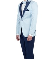 Mavi Saten Kırlangıç Yaka Astarlı 6 Drop Slim Fit Dar Kesim Smokin Damatlık 1001190163