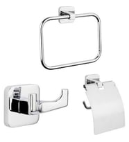 Tema Kare 3 Lü Set Yuvarlak Havluluk Askılık Tuvalet Kağıtlık