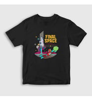 Presmono Unisex Çocuk Siyah Mooncake Final Space T-Shirt 436978tt