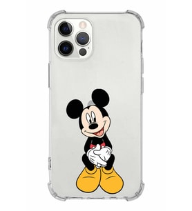 Apple iPhone 12 ProMax Uyumlu Köşe Korumalı Antişok  Kapak Mickey Mouse Tasarımlı Şeffaf  Kılıf