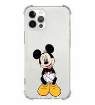 Apple iPhone 12 ProMax Uyumlu Köşe Korumalı Antişok  Kapak Mickey Mouse Tasarımlı Şeffaf  Kılıf