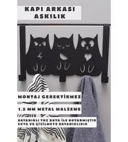 Metal Amerikan Kapı Arkası Askılık - Dekoratif Demir Banyo Askısı (Siyah)