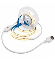 USB COB LED Şerit 5 Metre 5V 3500K Gün Işığı Dokunmatik Dimmerli 320 LED/m Noktasız Aydınlatma IP20 Kesilebilir LED Bant
