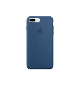 Apple iPhone 7 Plus Uyumlu Logolu Içi Kadife Altı Açık Lansman Ocean Blue Silikon Kılıf