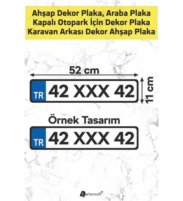 Kişiye Özel Ahşap Dekor Plaka, Karavan Arkası, Otopark, Araba Plaka, Isimli Plaka, Aksesuar Plaka