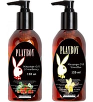 Playboy Massage Oil Strawberry And Vanilla Fragrances 120 ml Çilek ve Vanilya Kokulu Vücut Masaj Ya