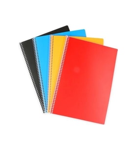 Komeks Plastik Kapak 120 Yaprak A4 Çizgili Spiralli Defter (6 Lı Paket) (Karışık)