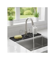 Silikon Musluk Matı Damlalık Suyu Önleyici Lavabo Kurutma Pedi Musluk Arkası Organizer