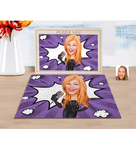 BK Gift Kişiye Özel Assolist Karikatürlü 1000 Parça Profesyonel Puzzle-1