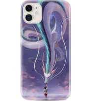 Apple iPhone 11 12 13 Mini Kılıf Desemli Silikon Kız ve Ejderha 1742
