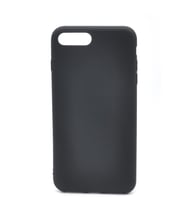 iPhone 7 Plus / 8 Plus Uyumlu Düz Renk Esnek Yumuşak Silikon Kılıf  Rubber Siyah