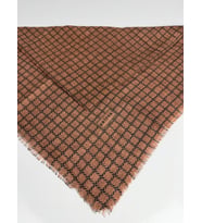 Desenli Flamalı Keten Eşarp- 06112 (Kiremit)