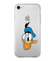 Apple iPhone 8 Uyumlu Kapak Donald Duck Tasarımlı Şeffaf Silikon Kılıf