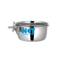 Vidalı Askılı 20 OZ Çelik Yem Kabı 12,5 CM ÇAPINDA