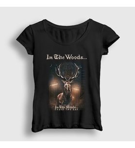 Presmono Kadın Siyah Cease The Day In The Woods T-Shirt 479939tt